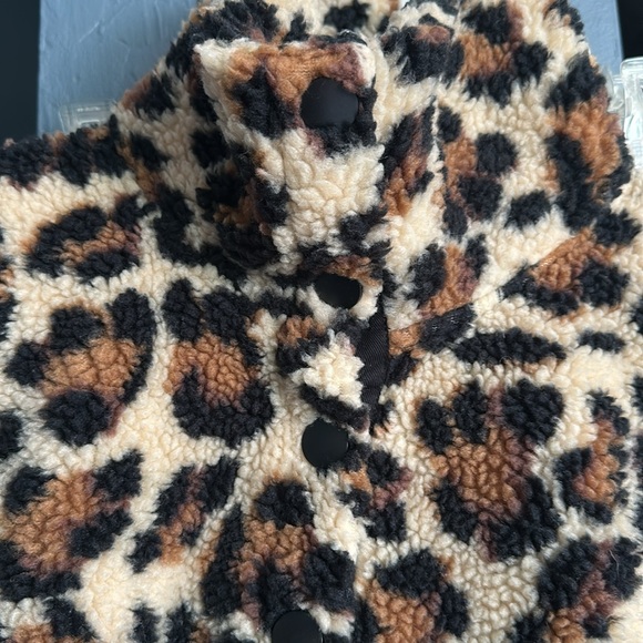 J. Crew Teddy Jacket Brown and Black Leopard Print Oversized Fit - Picture 8 of 8